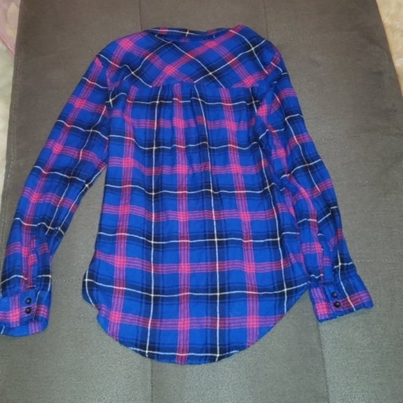 Blue and Pink Plaid Flannel Arizona Jean Co - Picture 3 of 3